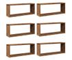 Wall Cube Shelves 6 pcs Old Wood 60x15x23cm Инженерна дървесина thumbnail 1