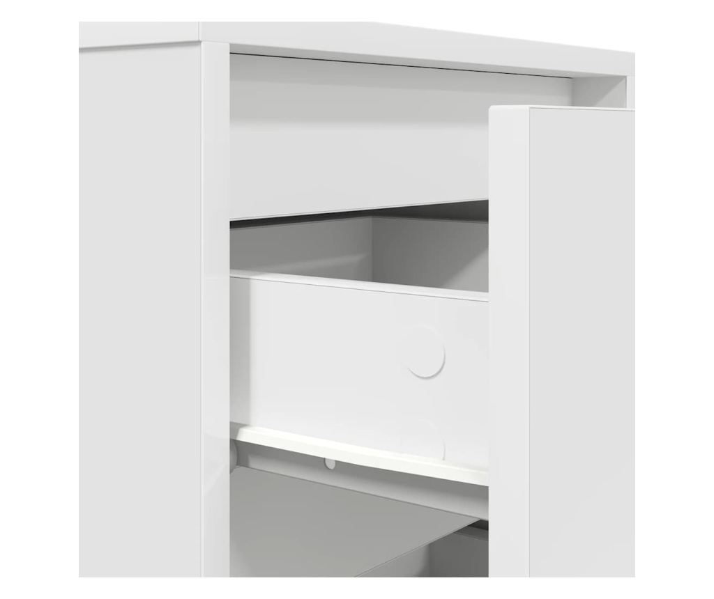 Нощно шкафче с LED осветление бяло 38x34x50 cm - 9