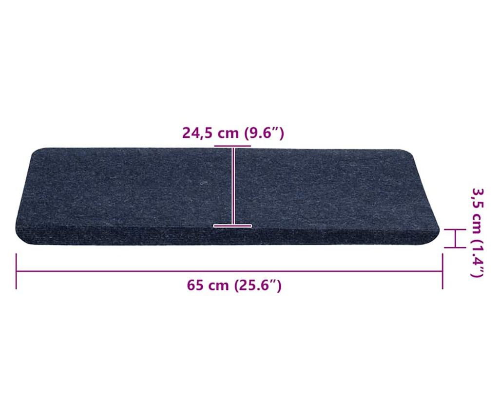Самозалепващи стелки за стълби, 30 бр, синьо, 65x24,5x3,5 см - 9