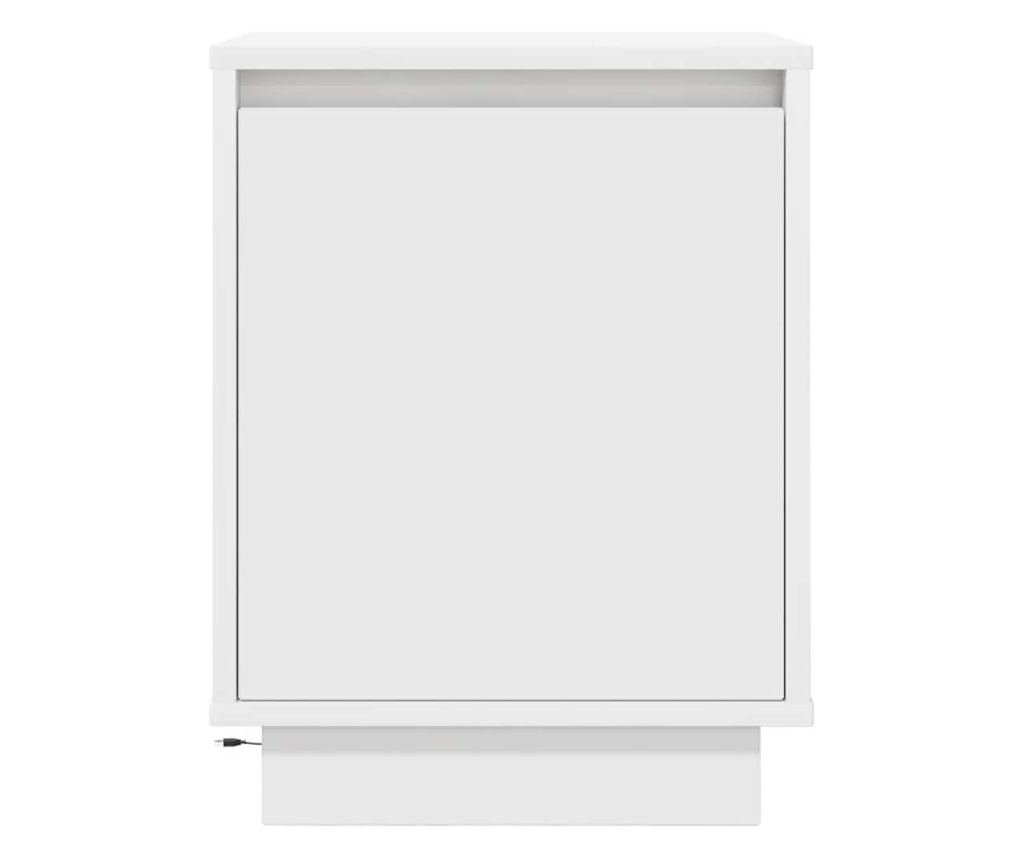 Noćni ormarić s LED svjetlima bijeli 38x34x50 cm - 6