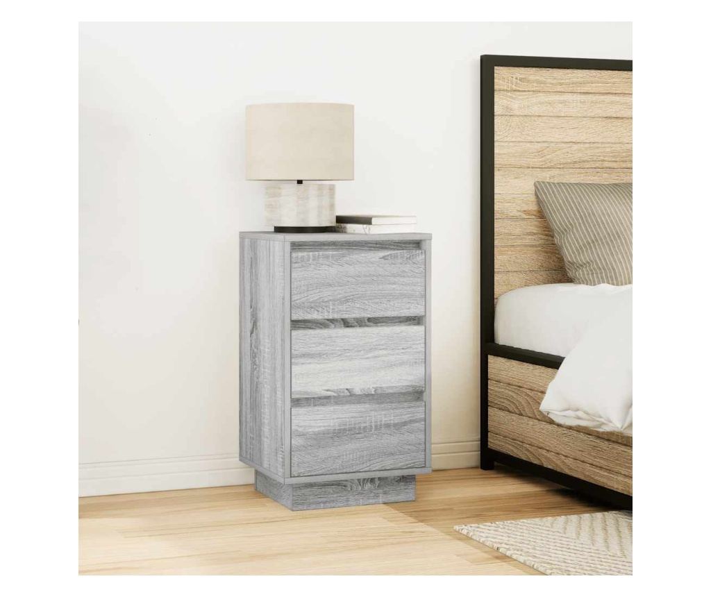 Нощен шкаф с LED осветление Grey Sonoma 38x34x65 cm - 4
