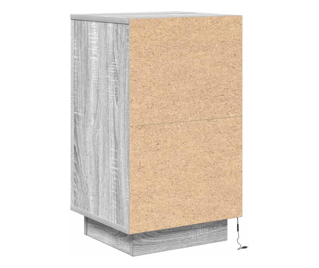 Нощен шкаф с LED осветление Grey Sonoma 38x34x65 cm - 9