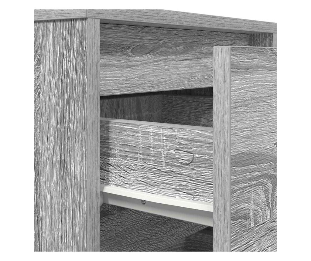 Нощен шкаф с LED осветление Grey Sonoma 38x34x65 cm - 10