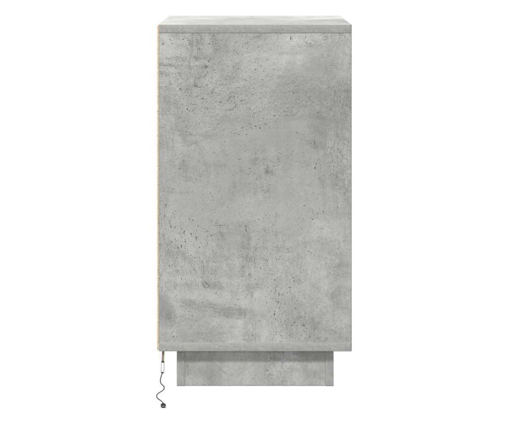 Нощен шкаф с LED осветление Бетон сив 38x34x65 cm - 8