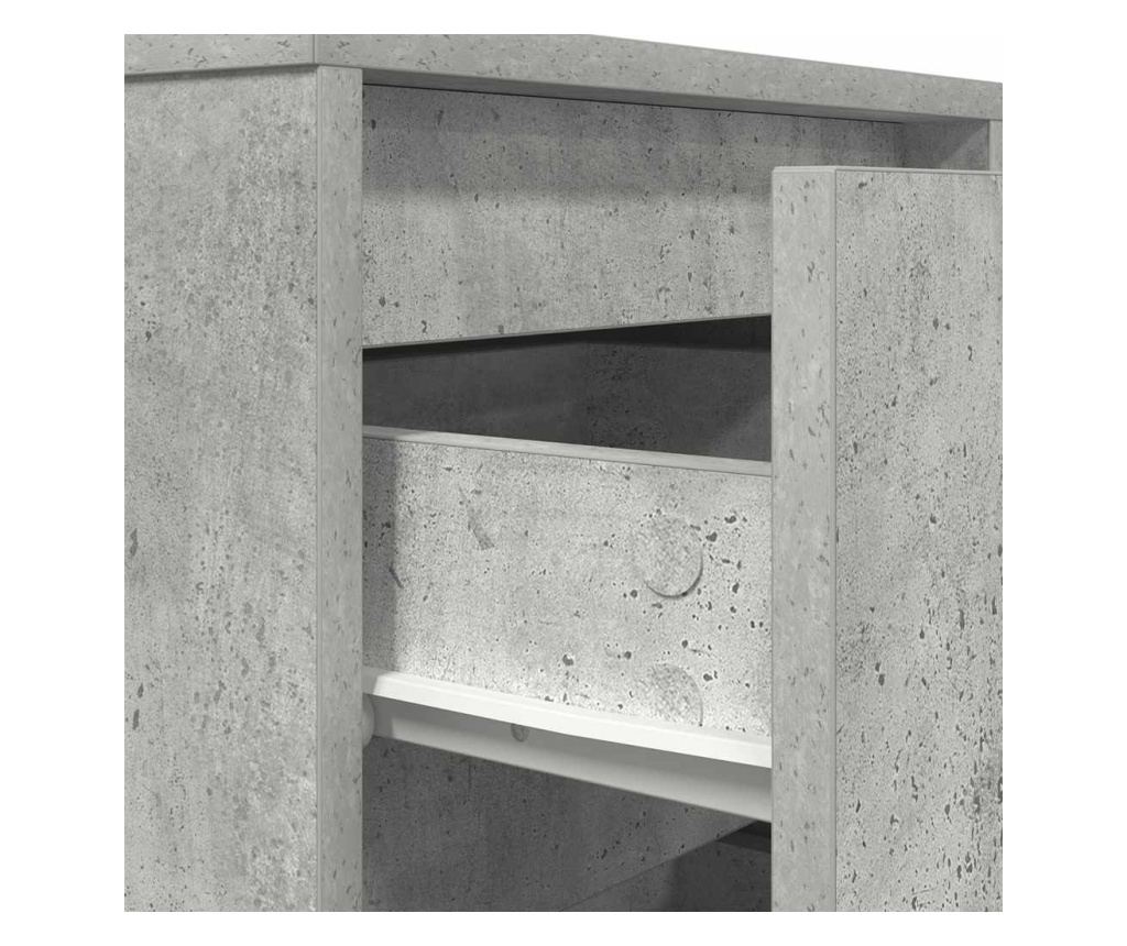 Noćni ormarić s LED svjetlima 2 kom sivi beton 38x34x50 cm - 11
