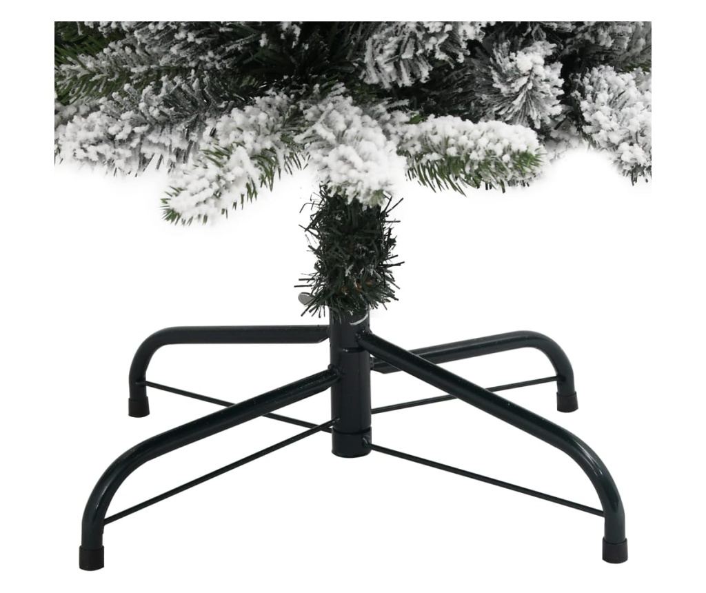 Изкуствена тънка коледна елха с флокиран сняг 240 cm PVC&PE - 6