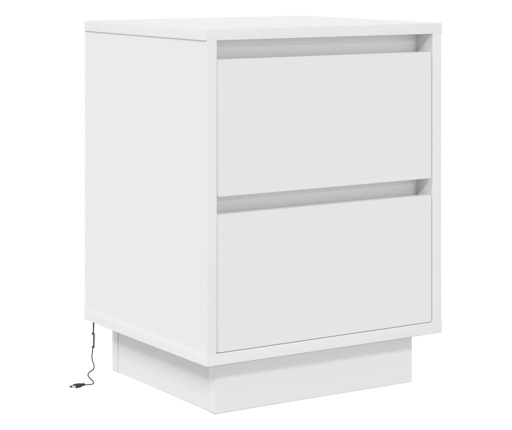 Noćni ormarić s LED svjetlima 2 kom bijeli 38x34x50 cm - 7