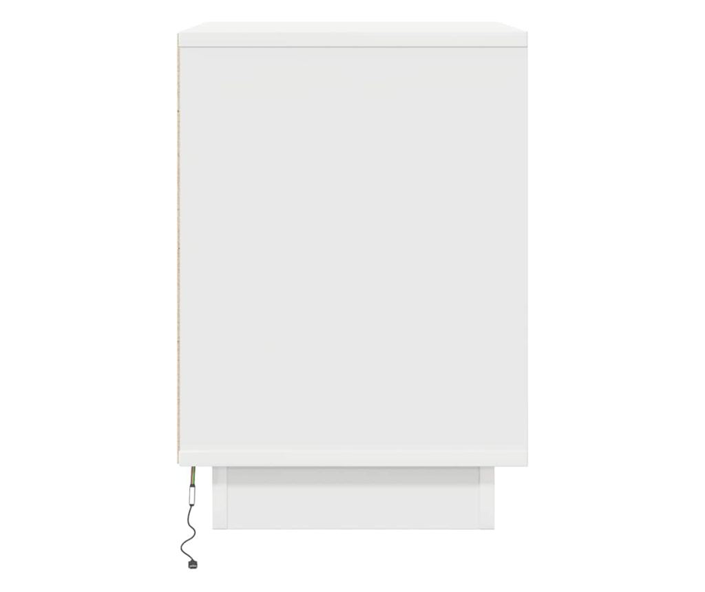 Noćni ormarić s LED svjetlima 2 kom bijeli 38x34x50 cm - 9
