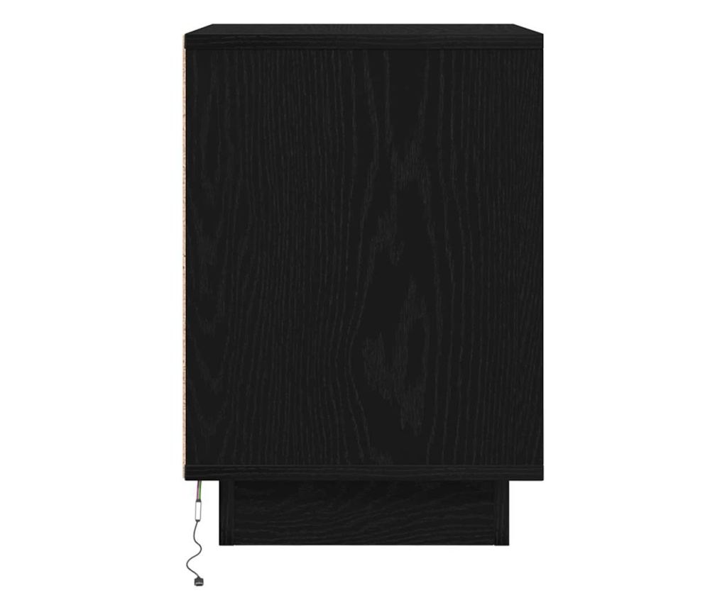 Noćni ormarić s LED svjetlima (2 komada) Crni 38x34x50 cm - 9