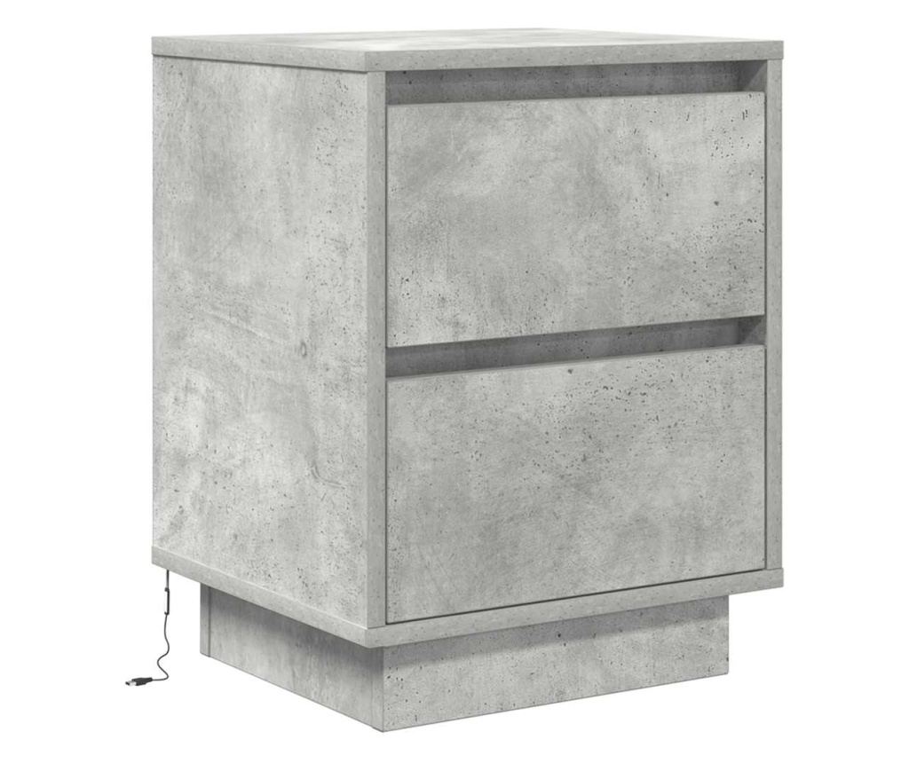 Noćni ormarić s LED svjetlima 2 kom sivi beton 38x34x50 cm - 7