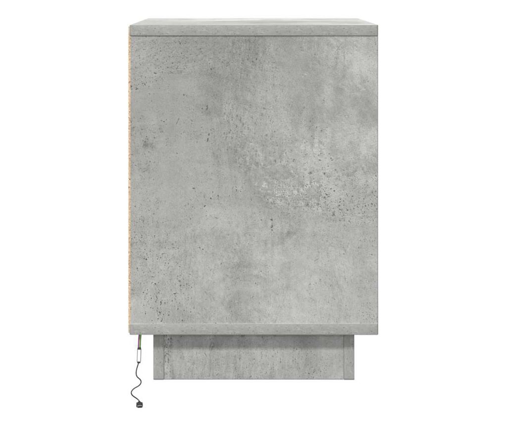 Noćni ormarić s LED svjetlima 2 kom sivi beton 38x34x50 cm - 9