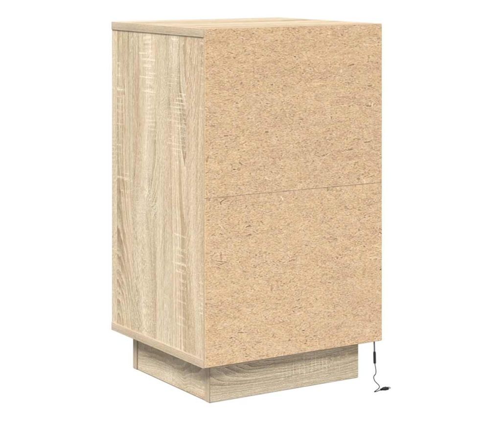 Noćni ormarić s LED svjetlima Sonoma hrast 38x34x65 cm - 8