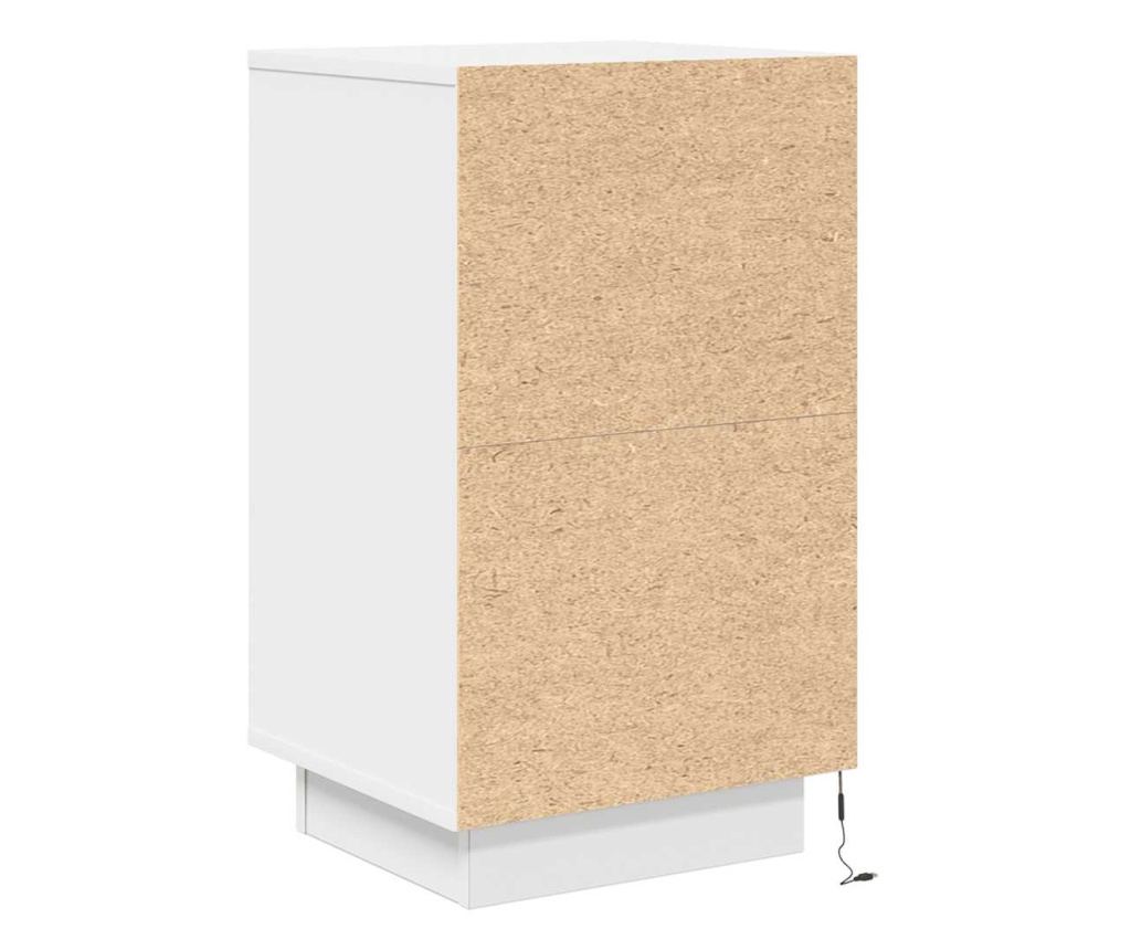 Noćni ormarić s LED svjetlima bijeli 38x34x65 cm - 8