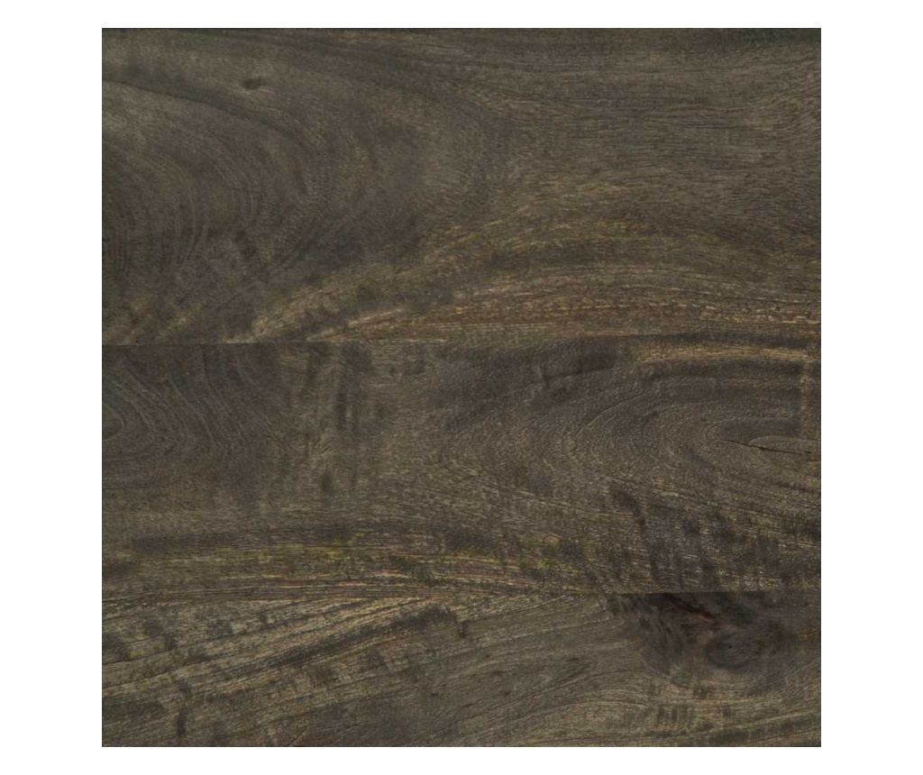 Noćni ormarić, crni, 40x33x46 cm, masivno drvo manga - 9