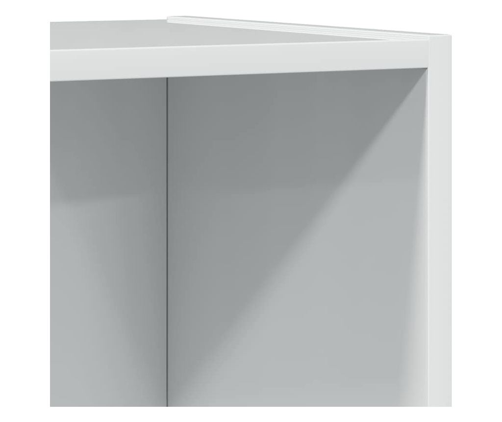 Библиотека, бял гланц, 60x24x143 см, инженерно дърво - 7