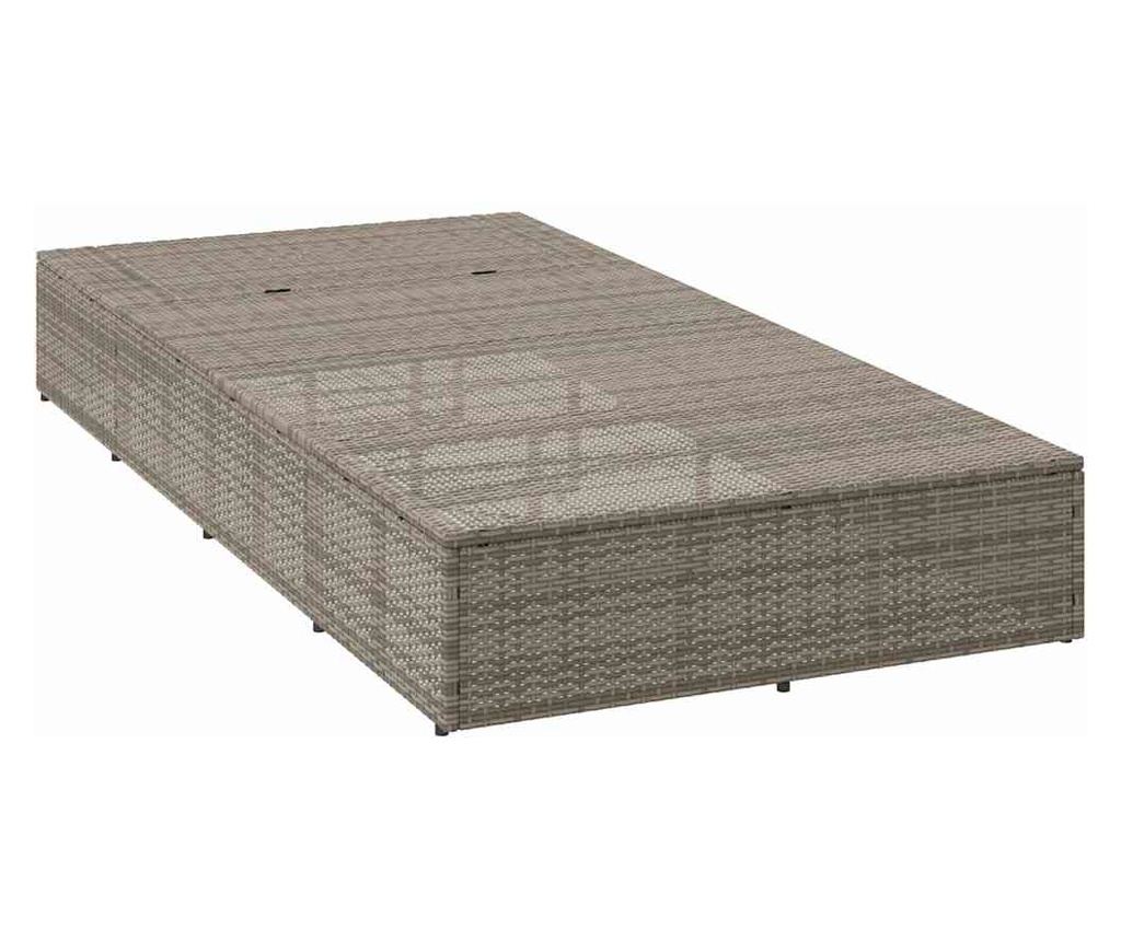 Шезлонг с плаваща възглавница Grey Poly Rattan - 6