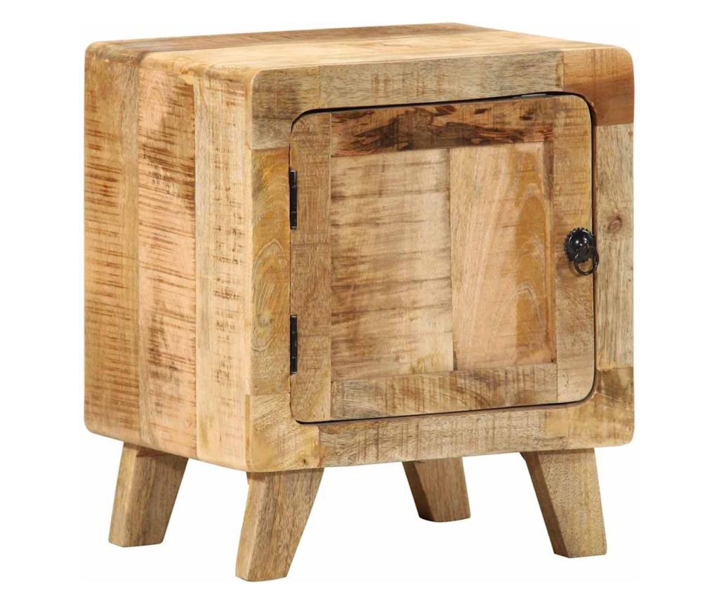 2 Komada Noćni Ormarić 40X32X46 Cm Masivno Sirovo Drvo Manga - 9