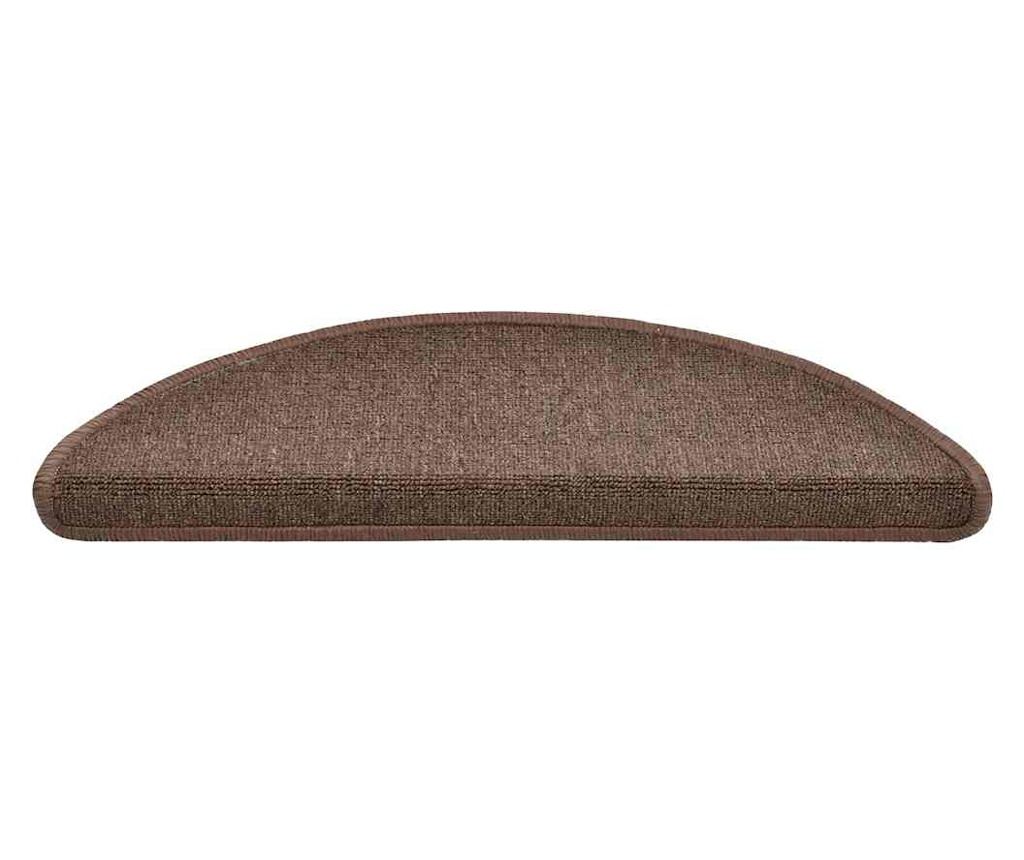 Изтривалки за стълби, 20 бр., 56x17x3 см, кафеенокафяви, полукръгли - 3