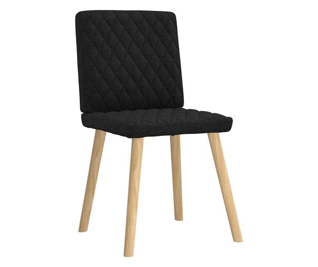 Jedilni stoli, komplet 4, črni, tekstilni material