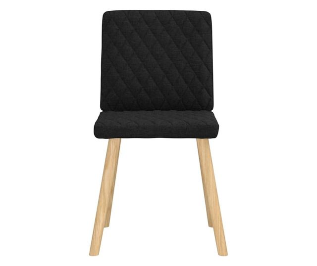 Jedilni stoli, komplet 4, črni, tekstilni material