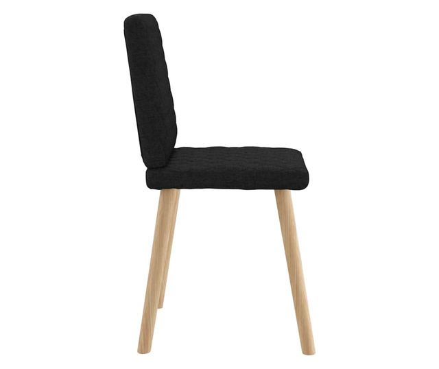 Jedilni stoli, komplet 4, črni, tekstilni material