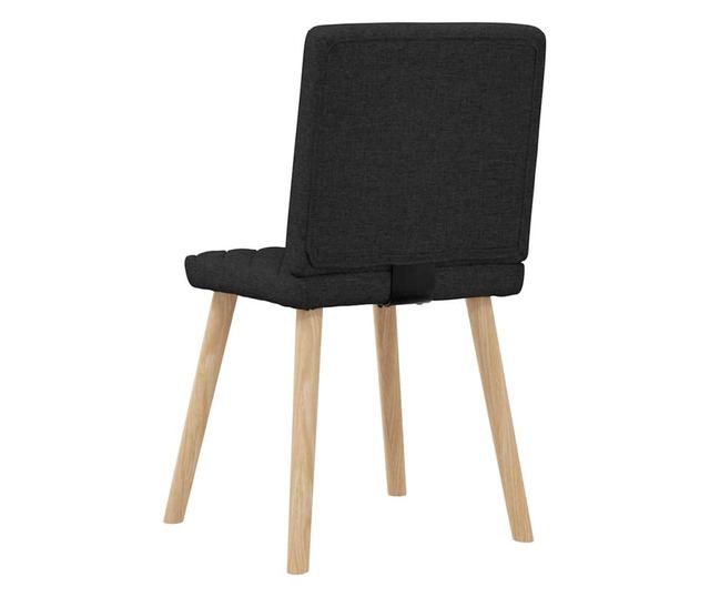 Jedilni stoli, komplet 4, črni, tekstilni material