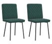 Jedilni stoli, 2 kosa, temno zelena, žamet
