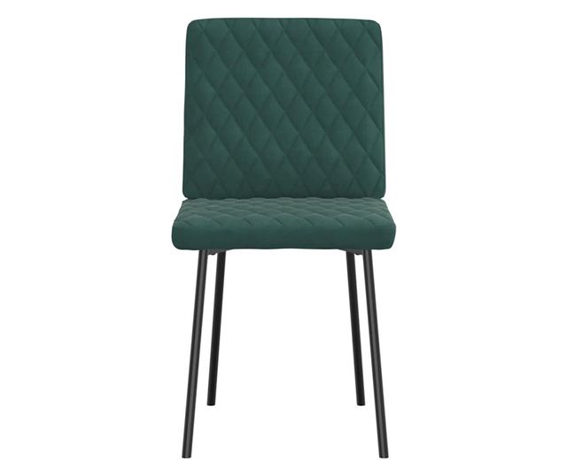 Jedilni stoli, 2 kosa, temno zelena, žamet