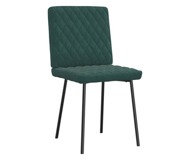 Jedilni stoli, 2 kosa, temno zelena, žamet