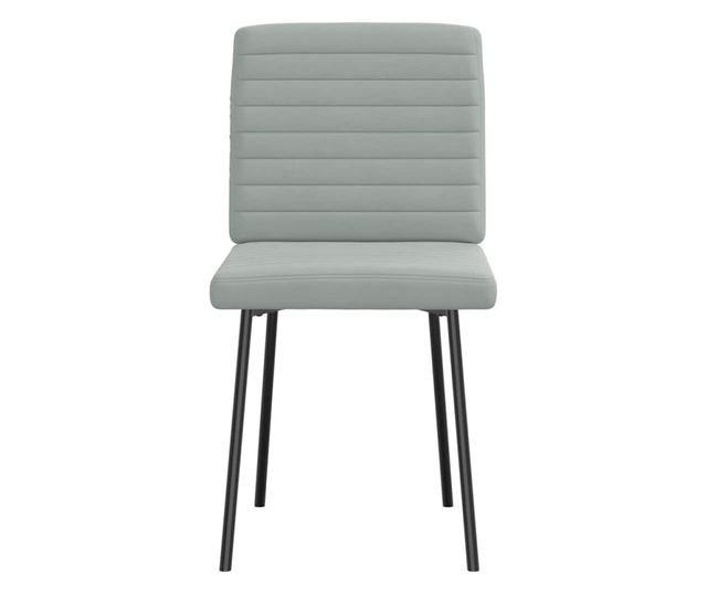 Jedilni stoli, komplet 4, svetlo sivi, žamet