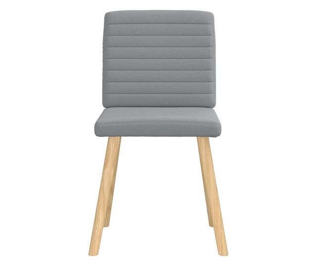 Jedilni stoli, komplet 6, svetlo sivi, blago