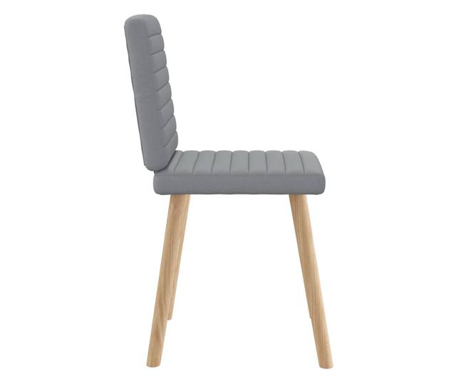 Jedilni stoli, komplet 6, svetlo sivi, blago