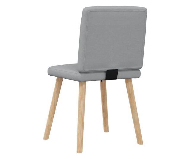 Jedilni stoli, komplet 6, svetlo sivi, blago