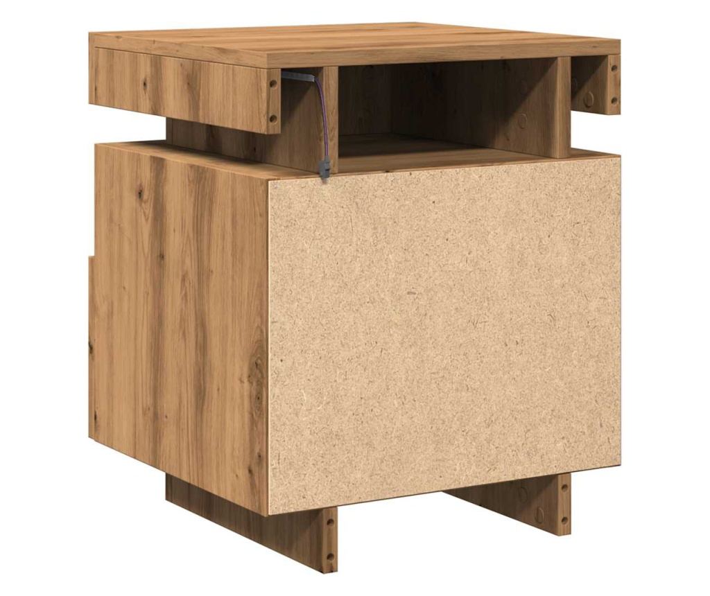 Noćni ormarić s LED svjetlima, 2 kom, Artisan Oak, 40x39x48.5 cm - 8