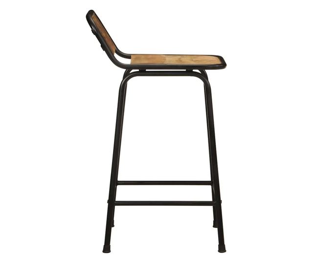 Barski stoli 2 kosa 46x35,5x80 cm Masiven grob mangov les