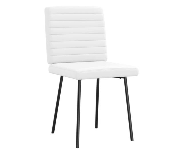 Kuhinjski stoli, 2 kosa, beli, umetno usnje