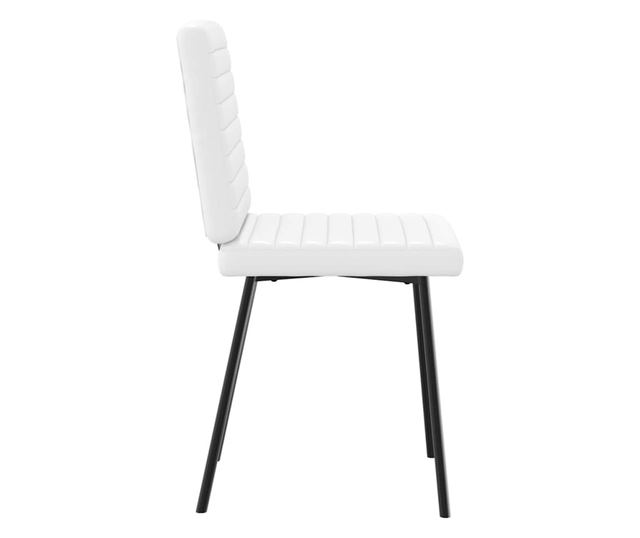 Kuhinjski stoli, 2 kosa, beli, umetno usnje