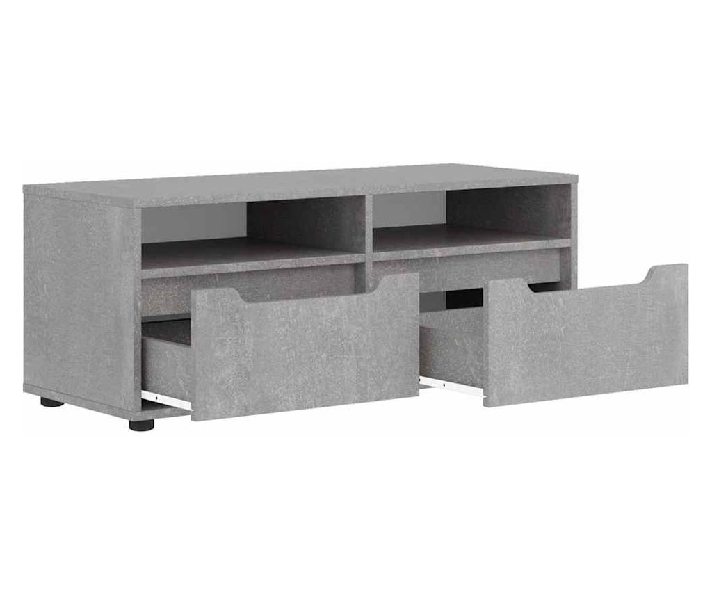 ТВ шкаф VISNES Бетон сив 100x40x38 cm Инженерна дървесина - 6