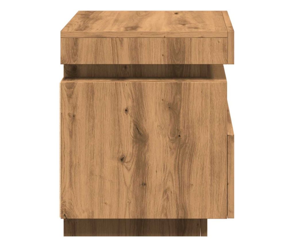 Noćni ormarić s LED svjetlima, Artisan Oak, 40x39x48.5 cm - 7