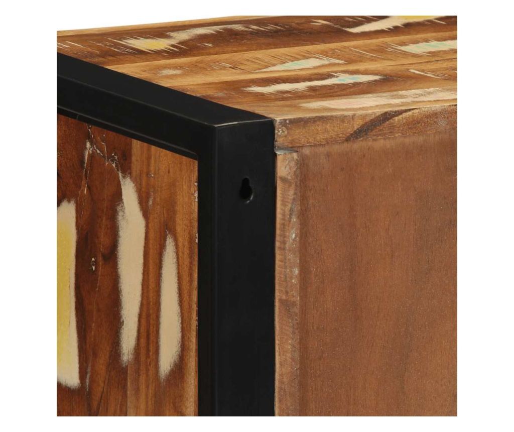 Noćni Ormarić 2 Komada Višebojni 40x35x40 Cm Masivno Reciklirano Drvo - 9