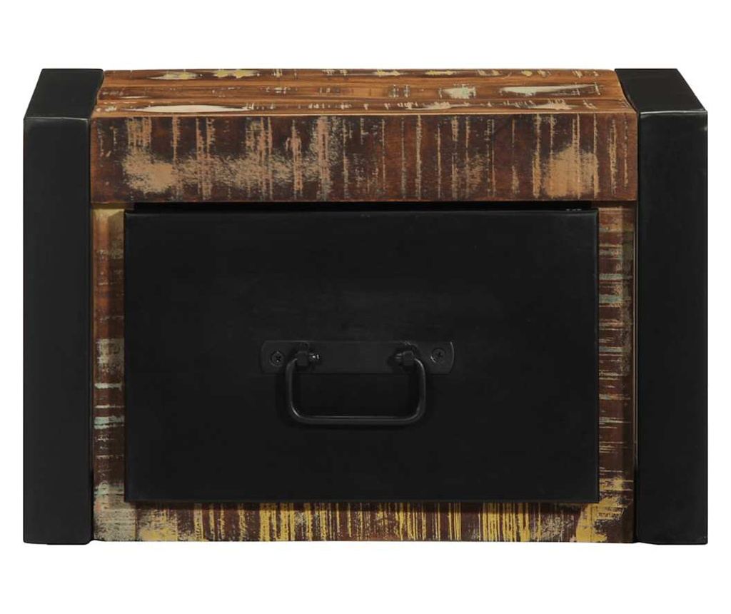 Set od 2 Višebojna Noćna Ormarića 40X35X25 Cm Od Masivnog Recikliranog Drva - 6