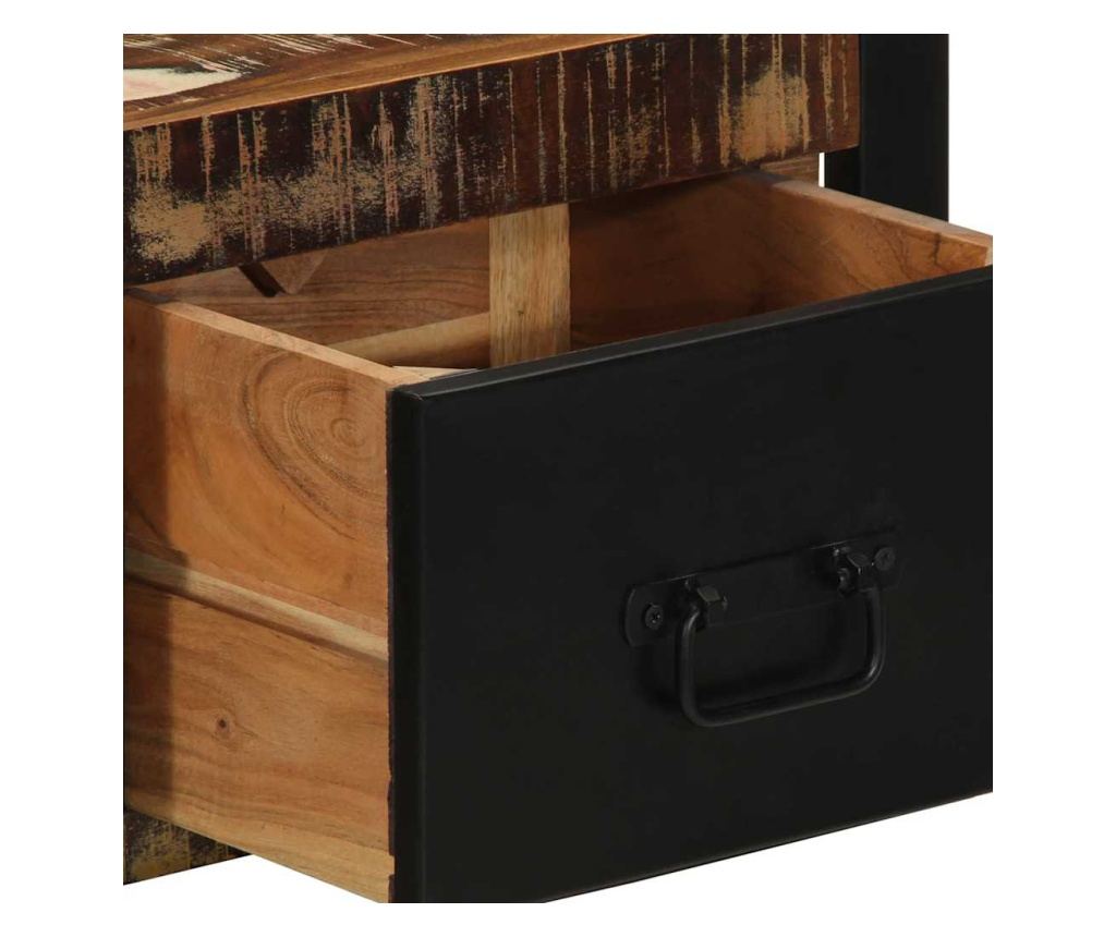 Set od 2 Višebojna Noćna Ormarića 40X35X25 Cm Od Masivnog Recikliranog Drva - 9