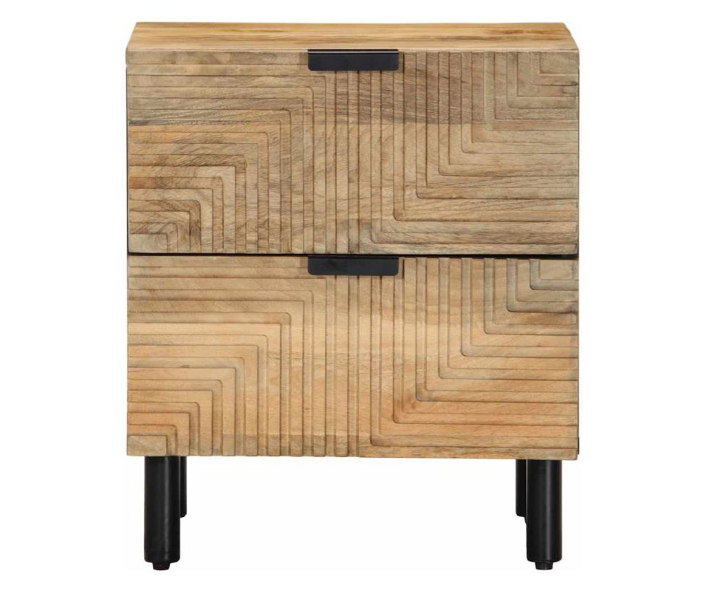 Smeđi noćni ormarić 40X33X46 cm od punog drveta manga - 3