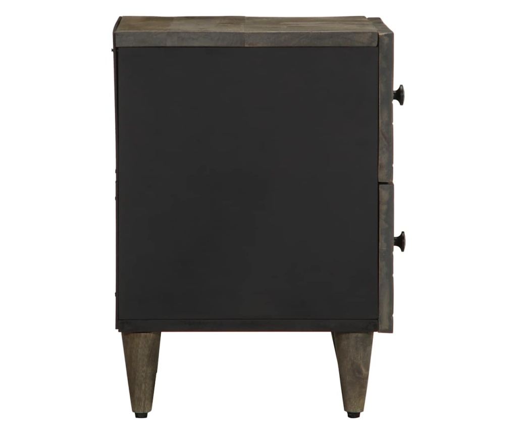 Noćni ormarić 2 kom Svijetlo sivi 40x33x46 cm Masivno drvo manga - 5