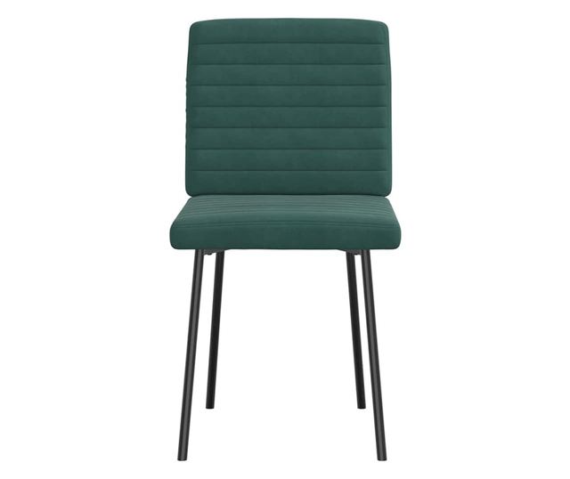 Jedilni stoli, 2 kosa, temno zelena, žamet