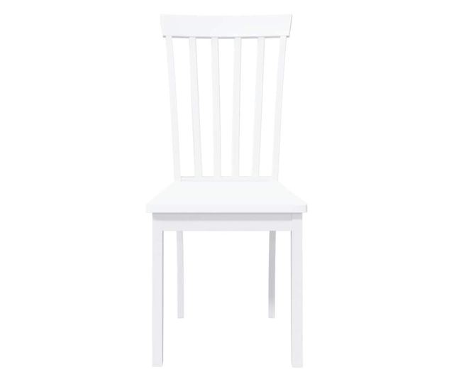 Jedilni stoli 2 kosa masiven kavčukov les bel