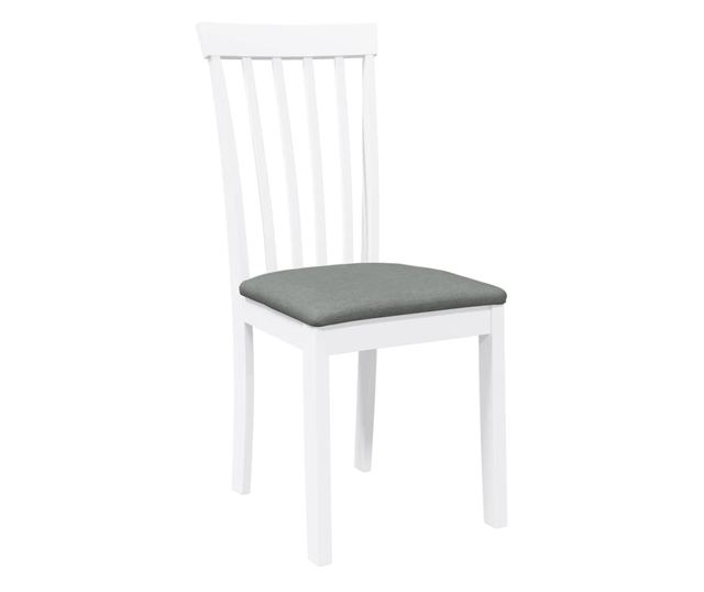 Jedilni stoli z blazinami 2 kosa masiven kavčukov les bela