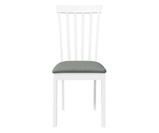 Jedilni stoli z blazinami 2 kosa masiven kavčukov les bela