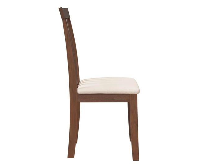 Jedilni stoli z blazinami - 2 kosa, masiven les kavčukovca, rjava