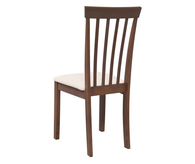 Jedilni stoli z blazinami - 2 kosa, masiven les kavčukovca, rjava